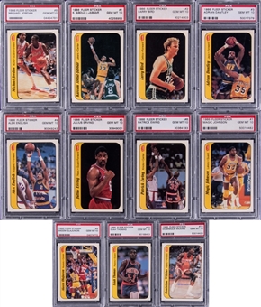 1986/87 Fleer Basketball Stickers PSA GEM MT 10 Complete Set (11) – Including #8 Michael Jordan Rookie Card!